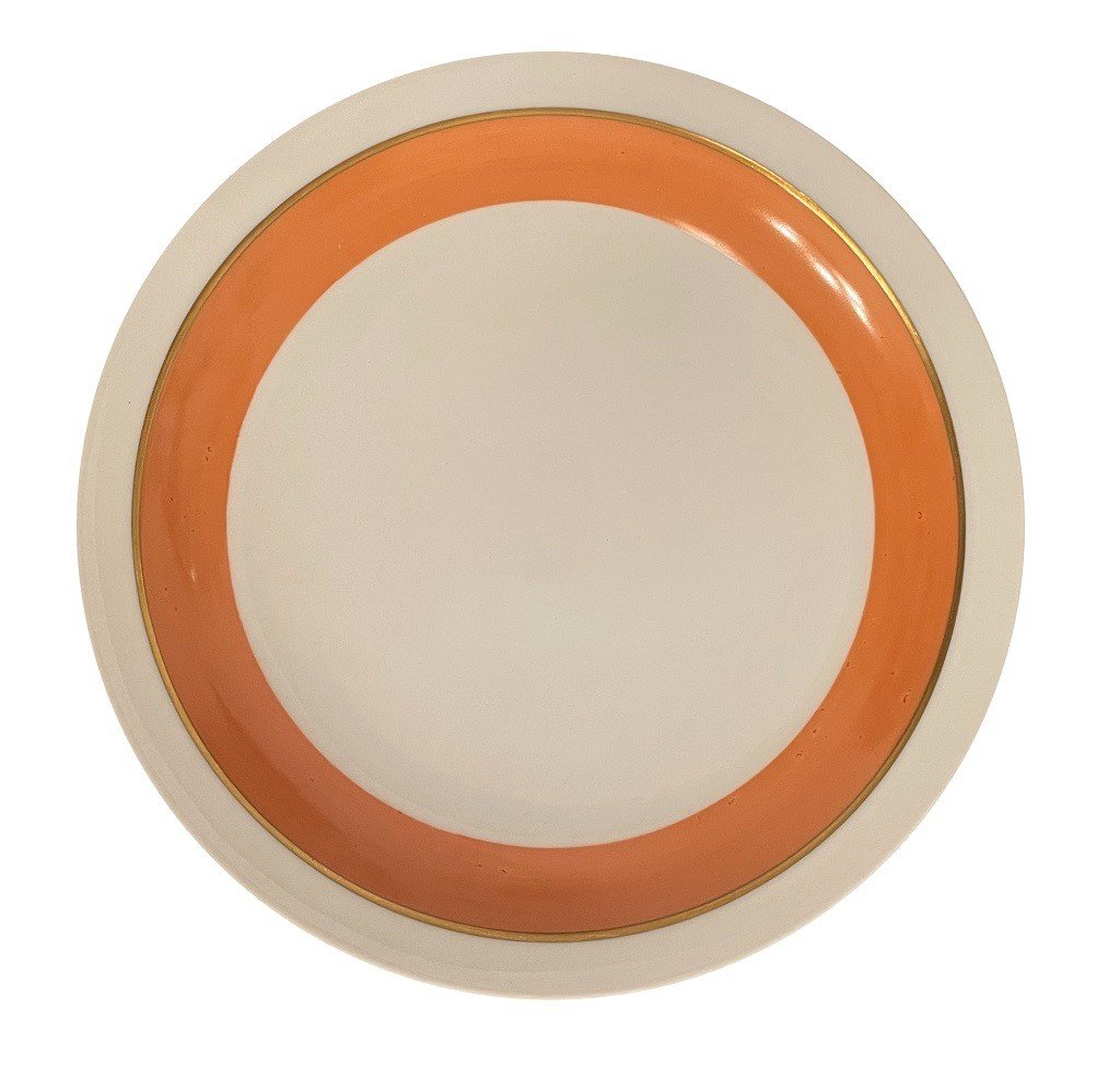 Nr.2646 Coffee Service For 6 People From “royal Copenhagen”. Stamp Mark | Orange With Gold. -photo-4