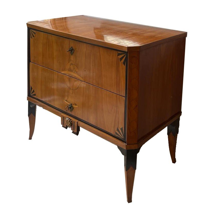 Commode En Cerisier Classicisme  Wörlitz Vers 1795. Placage De Cerisier Sur Un Corps En Résineu-photo-5