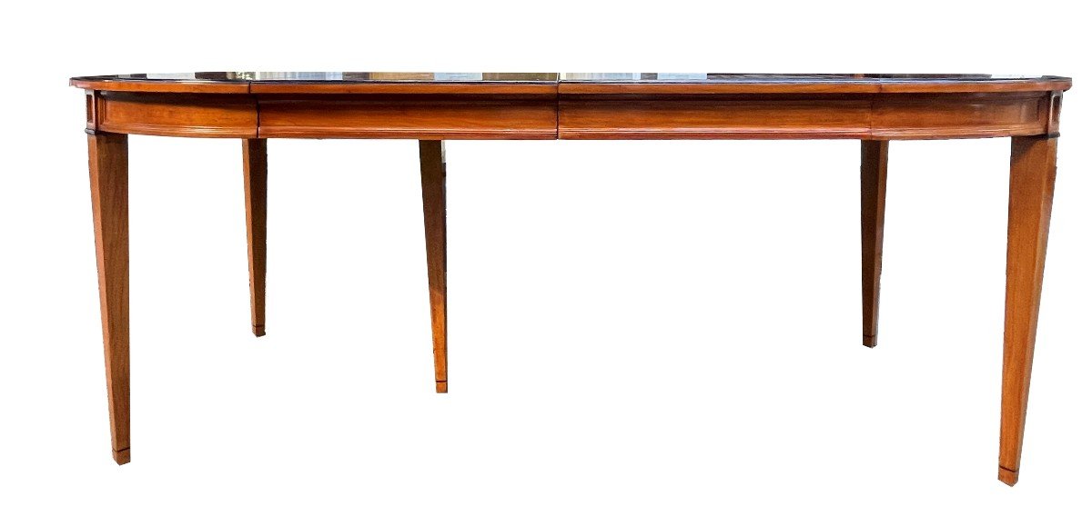 Biedermeier Cherry Wood Extendable Table With Three Shelves And Ebonized Frame-photo-6