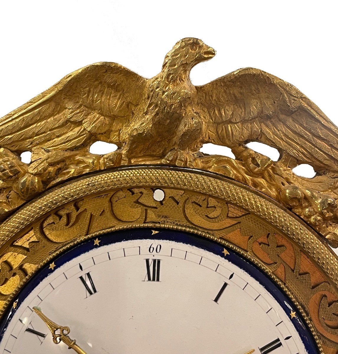 Small Empire Clock, Paris Around 1800, Signed: "l.simon,paris". Fire-gilded Bronze.-photo-7