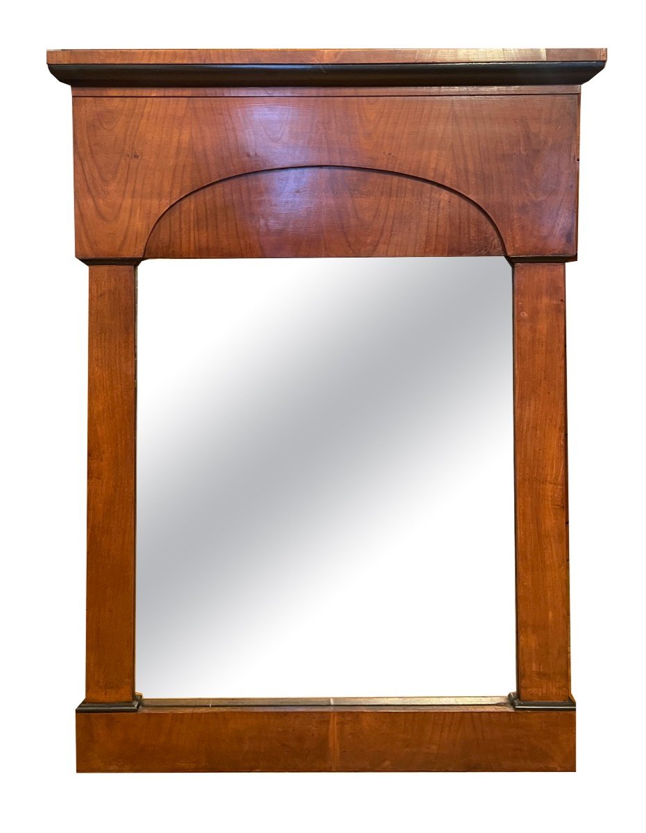 Early Biedermeier Mirror In Patinated Cherry Wood, German Circa 1820.