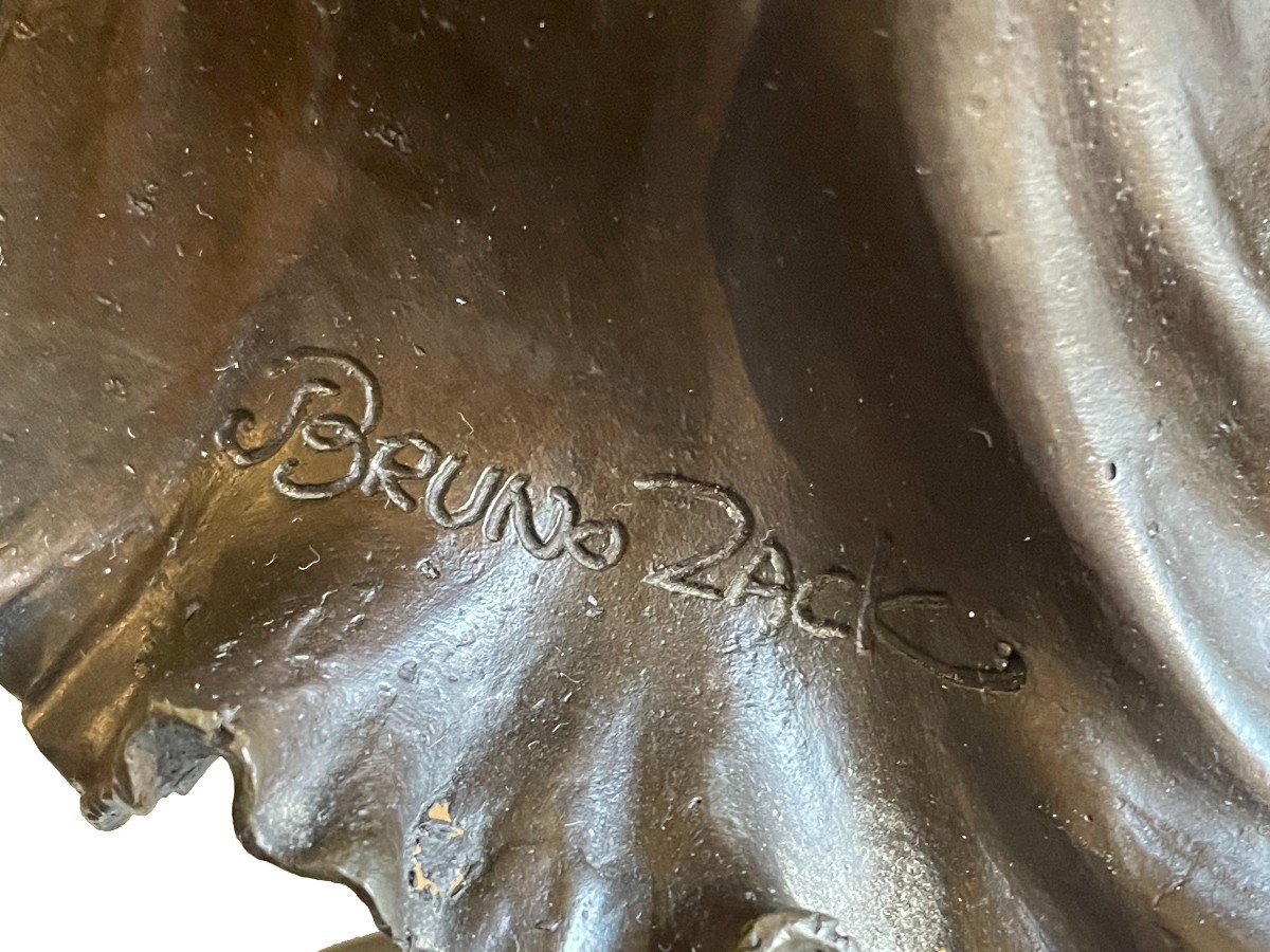 Figure En Bronze d'Une Danseuse Signé : « Bruno Zach » Et Cachet Du Fondeur ,né En 1891 .-photo-4