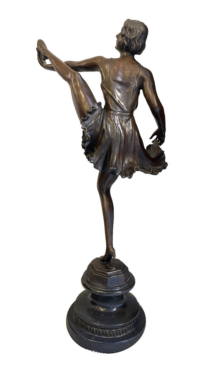 Figure En Bronze d'Une Danseuse Signé: «bruno Zach» Et Cachet Du Fondeur,né En 1891.-photo-2