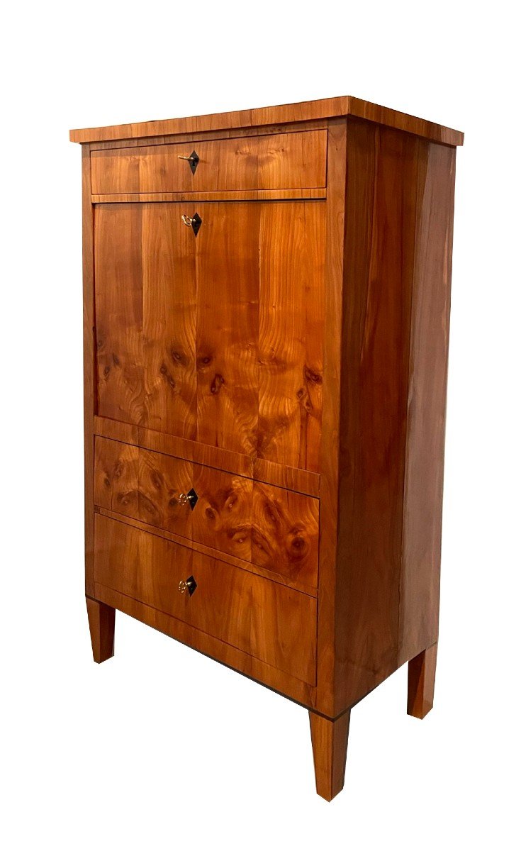 Dainty Biedermeier Cherrywood Secretary Munich/south Germany Circa 1810-1820.  -photo-3