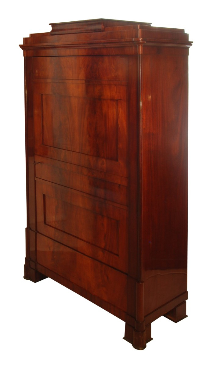 Biedermeier Mahogany Cabinet Linen Cabinet Biedermeier Single Door Cabinet Berlin Circa 1820-photo-2