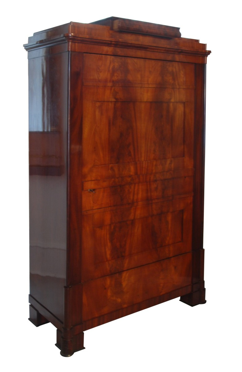 Biedermeier Mahogany Cabinet Linen Cabinet Biedermeier Single Door Cabinet Berlin Circa 1820-photo-3