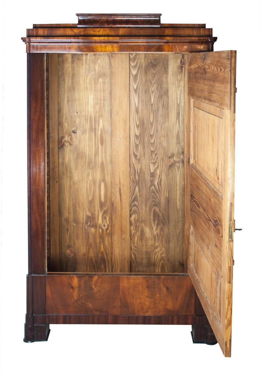 Cabinet Biedermeier En Acajou Armoire à Linge Armoire Biedermeier à Une Porte  Berlin Vers 1820-photo-4