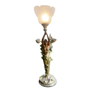 Lamp Bronze Signed: J.causse Inscribed: “le Charon”art Nouveau Lamps Sale 24% Until 24.12.