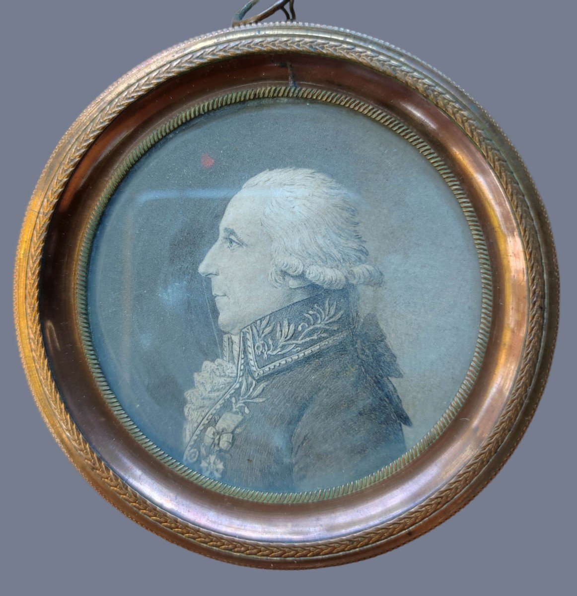 Miniature Drawing Portrait Of A Man In The Legion Of Honor, Empire Period