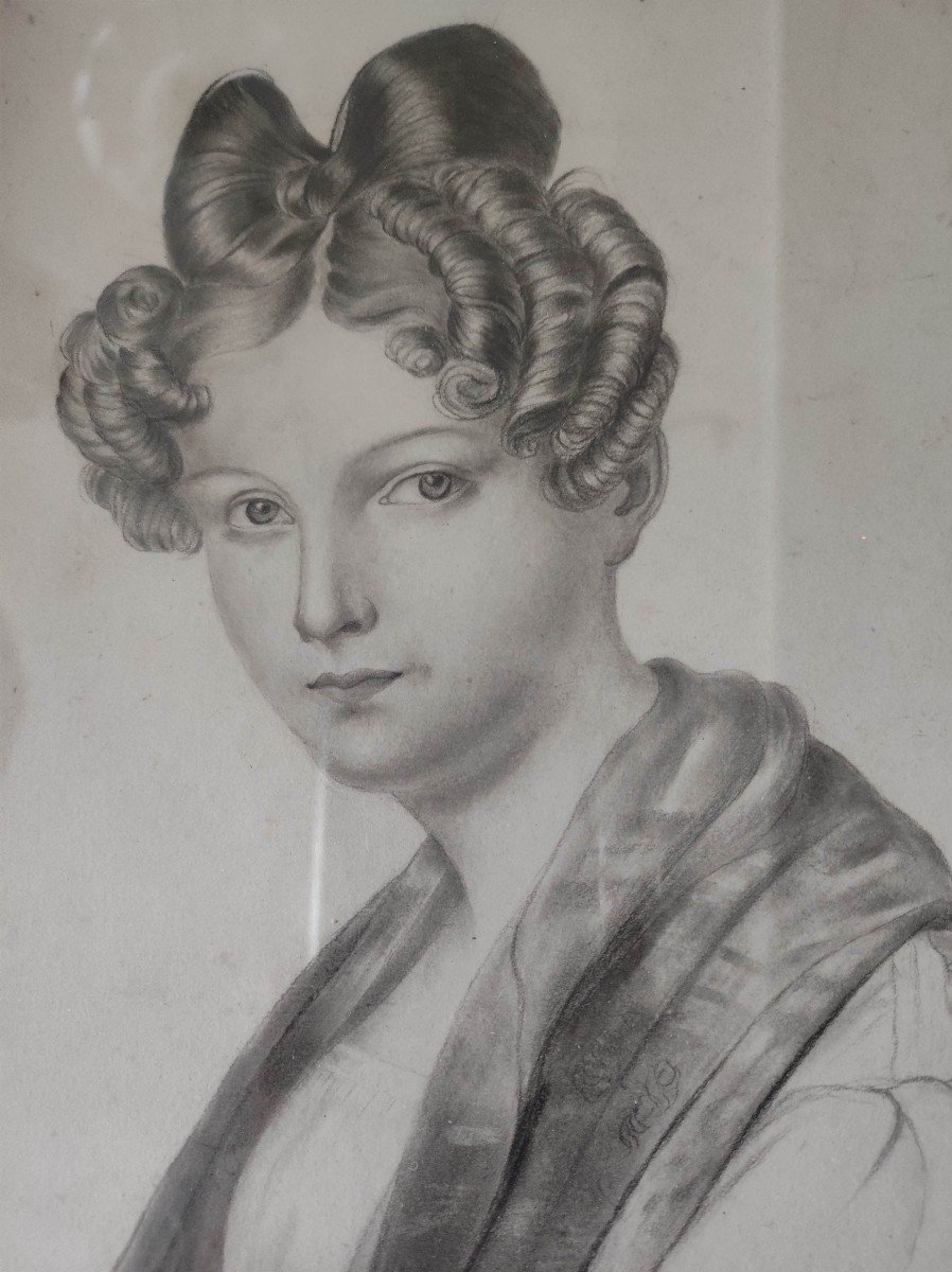Drawing Portrait Of Young Woman 1834-photo-3