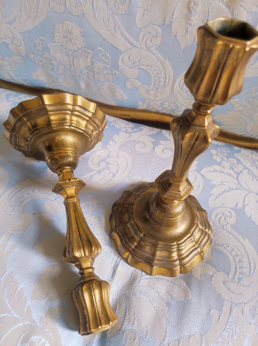 Pair Of 18th Century Gilt Bronze Torches