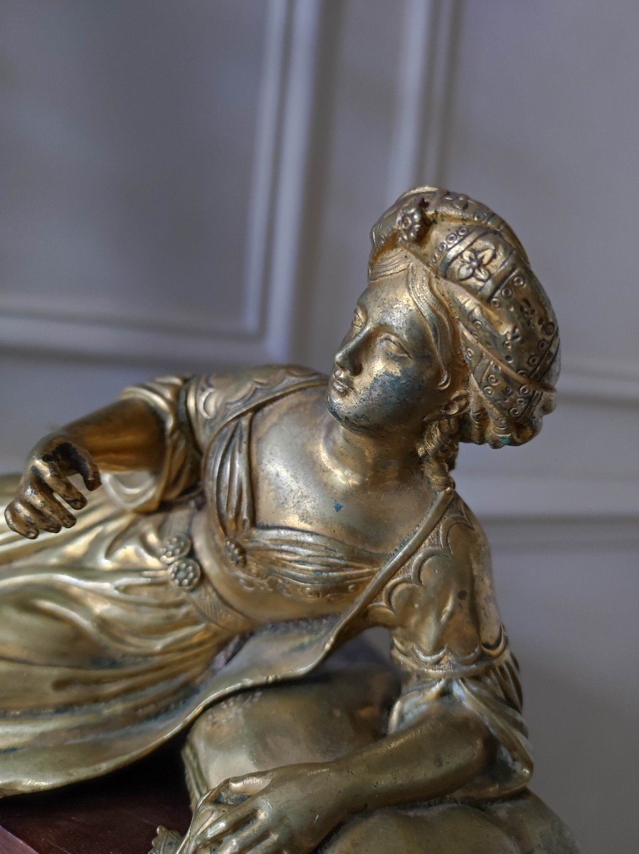 Odalisque En Bronze Doré Vers 1830-photo-4