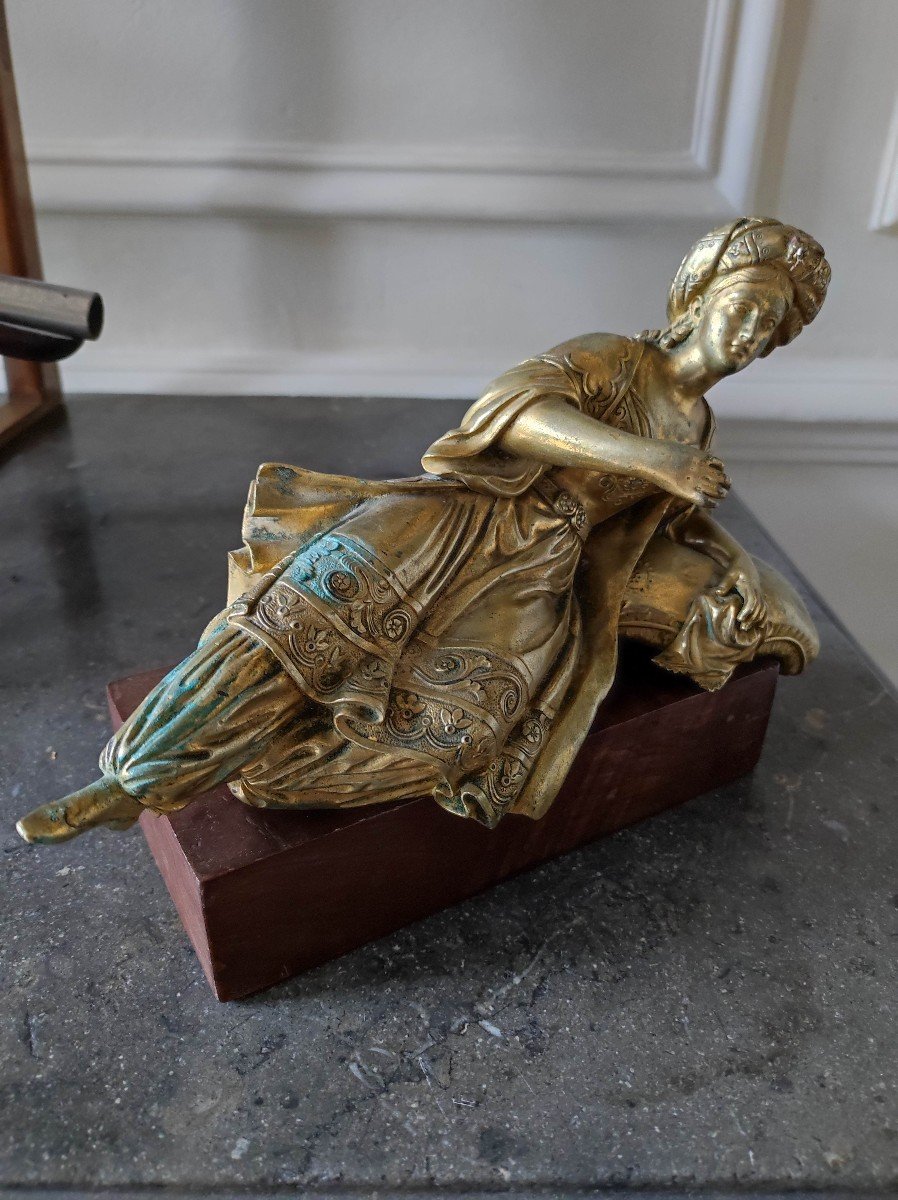 Odalisque En Bronze Doré Vers 1830-photo-2