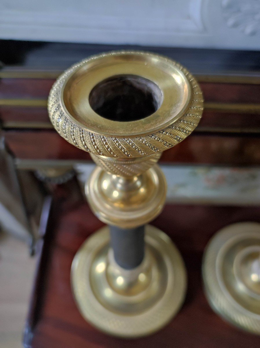 Pair Of Empire / Restoration Period Candlesticks-photo-1