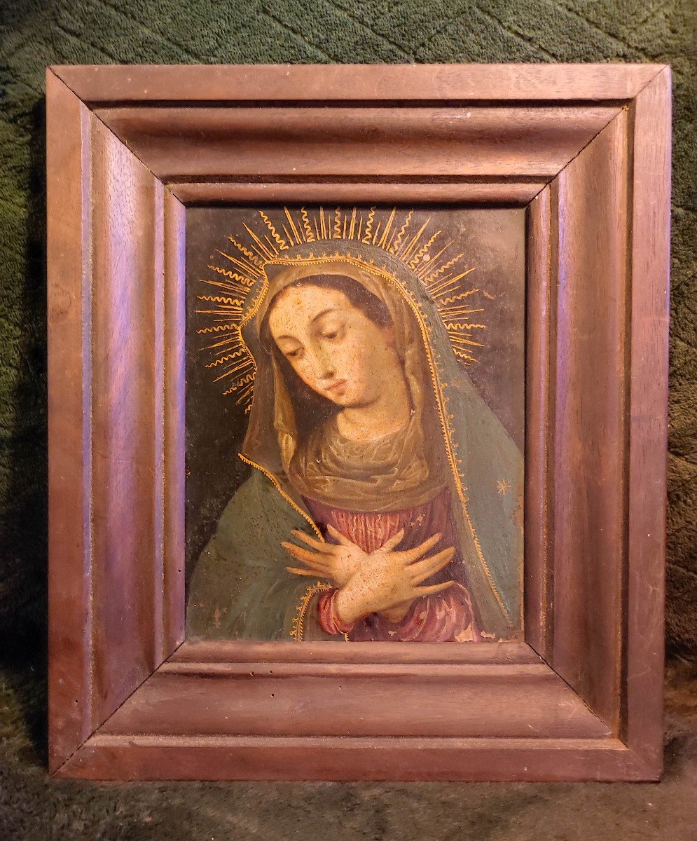 Madonna Early 17th Century, Oil On Copper