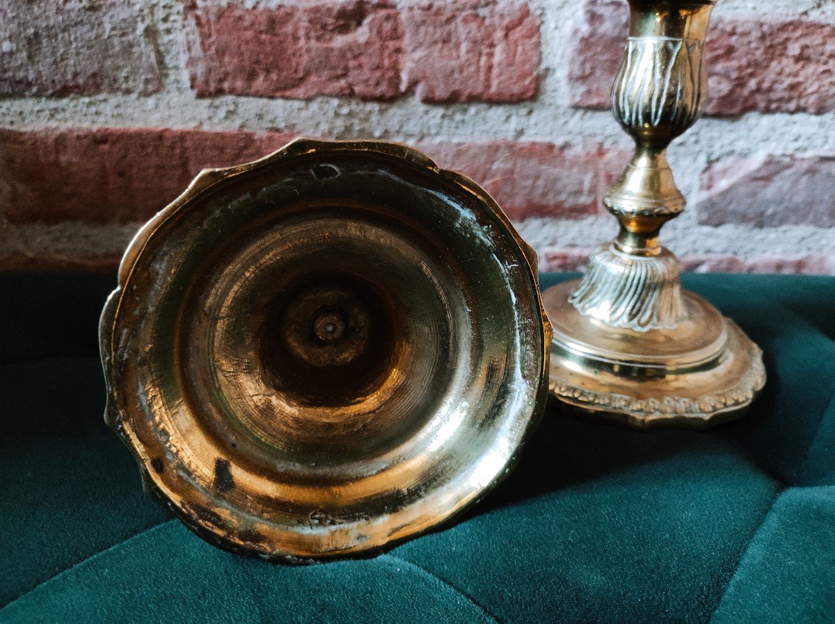 Pair Of Regency Period Bronze Toilet Candlesticks-photo-4