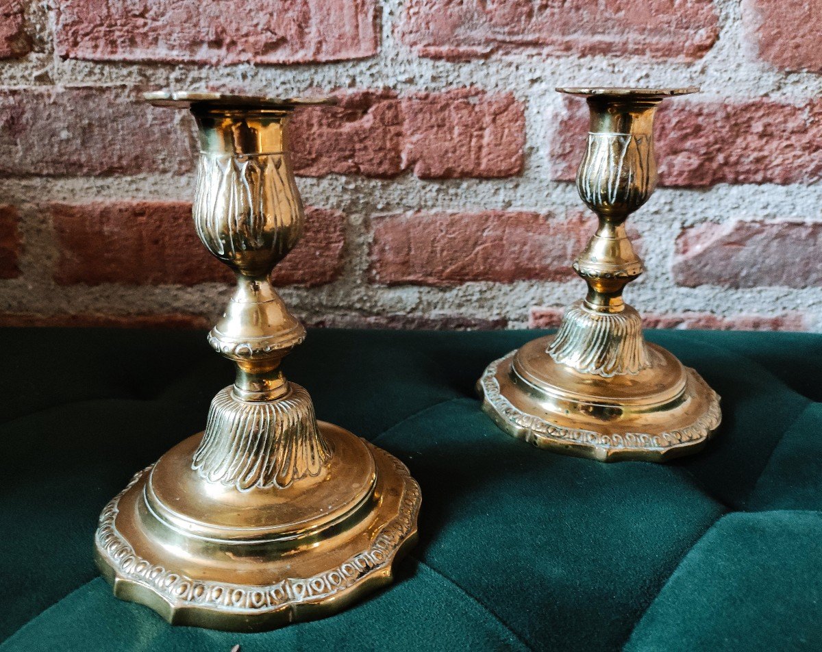 Pair Of Regency Period Bronze Toilet Candlesticks