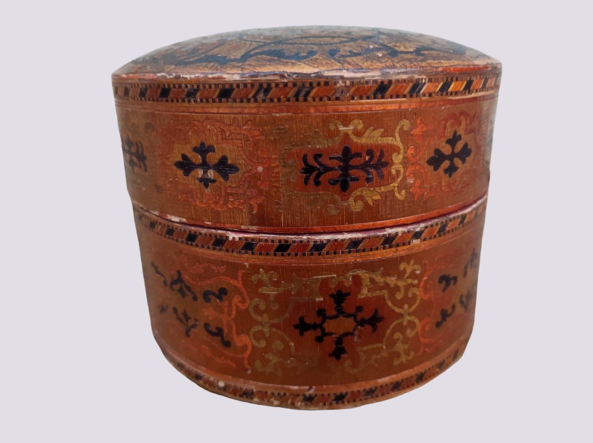 18th Century Straw Marquetry Box-photo-2