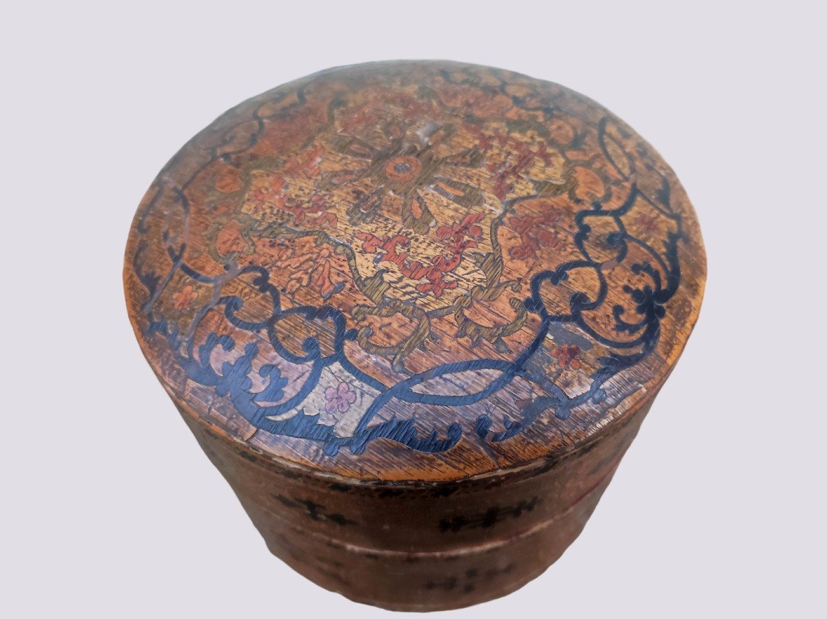 18th Century Straw Marquetry Box-photo-1