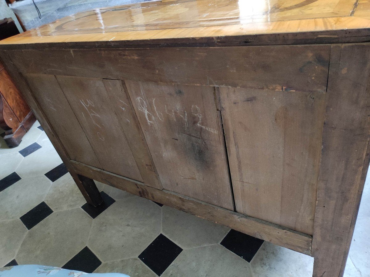 Regency Style Marquetry Chest Of Drawers-photo-1