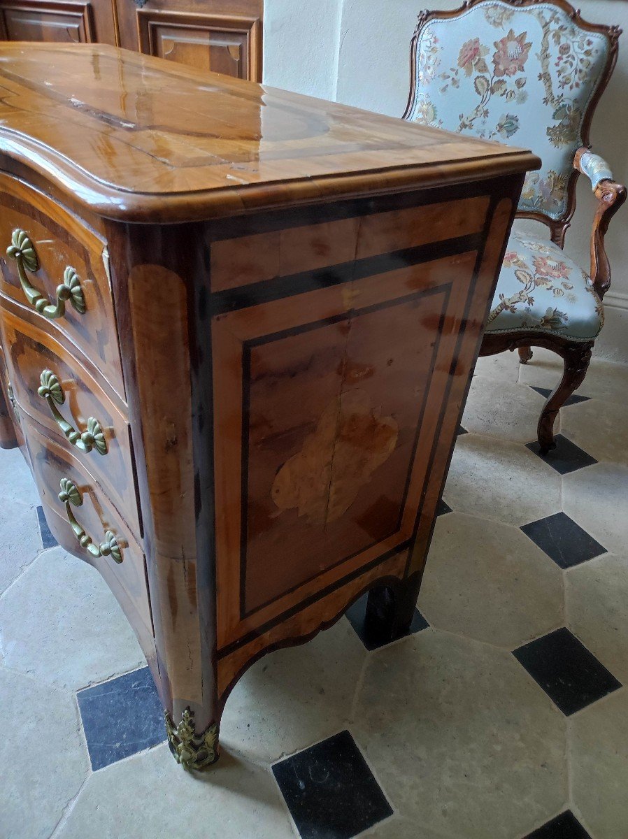 Regency Style Marquetry Chest Of Drawers-photo-2