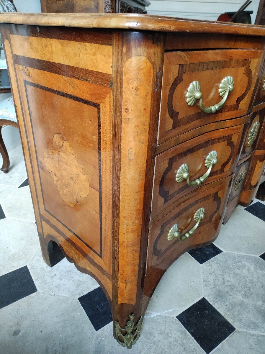 Regency Style Marquetry Chest Of Drawers-photo-5