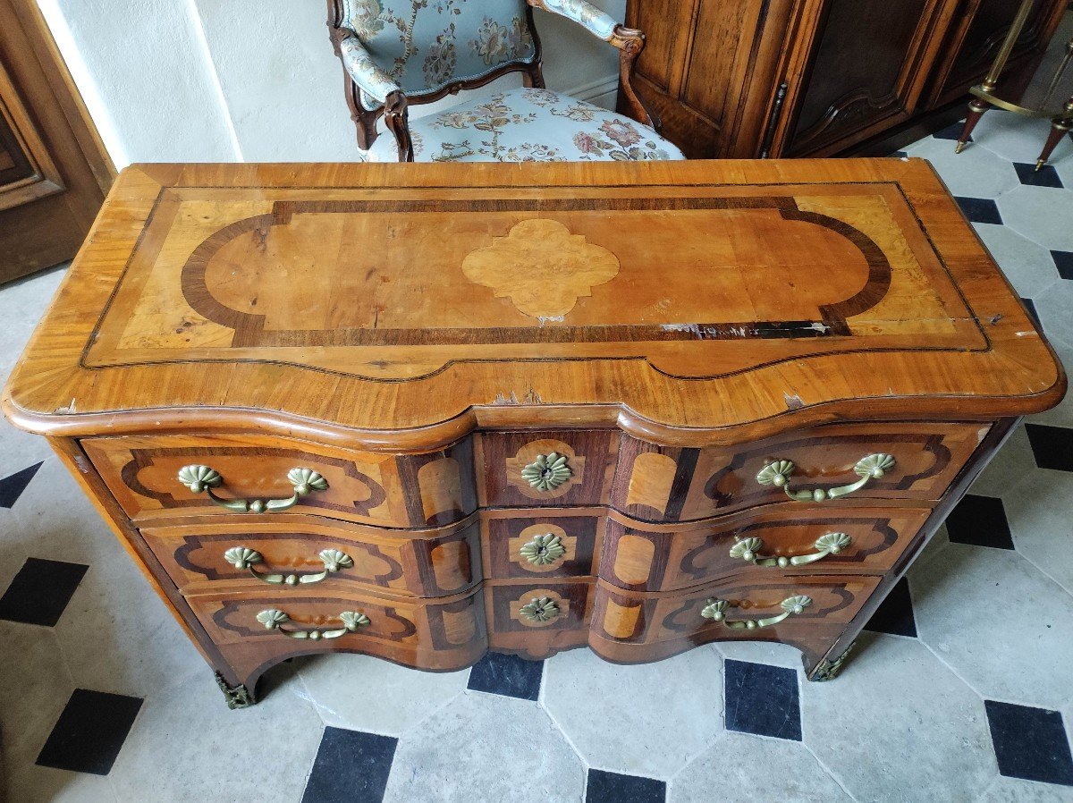 Regency Style Marquetry Chest Of Drawers-photo-6