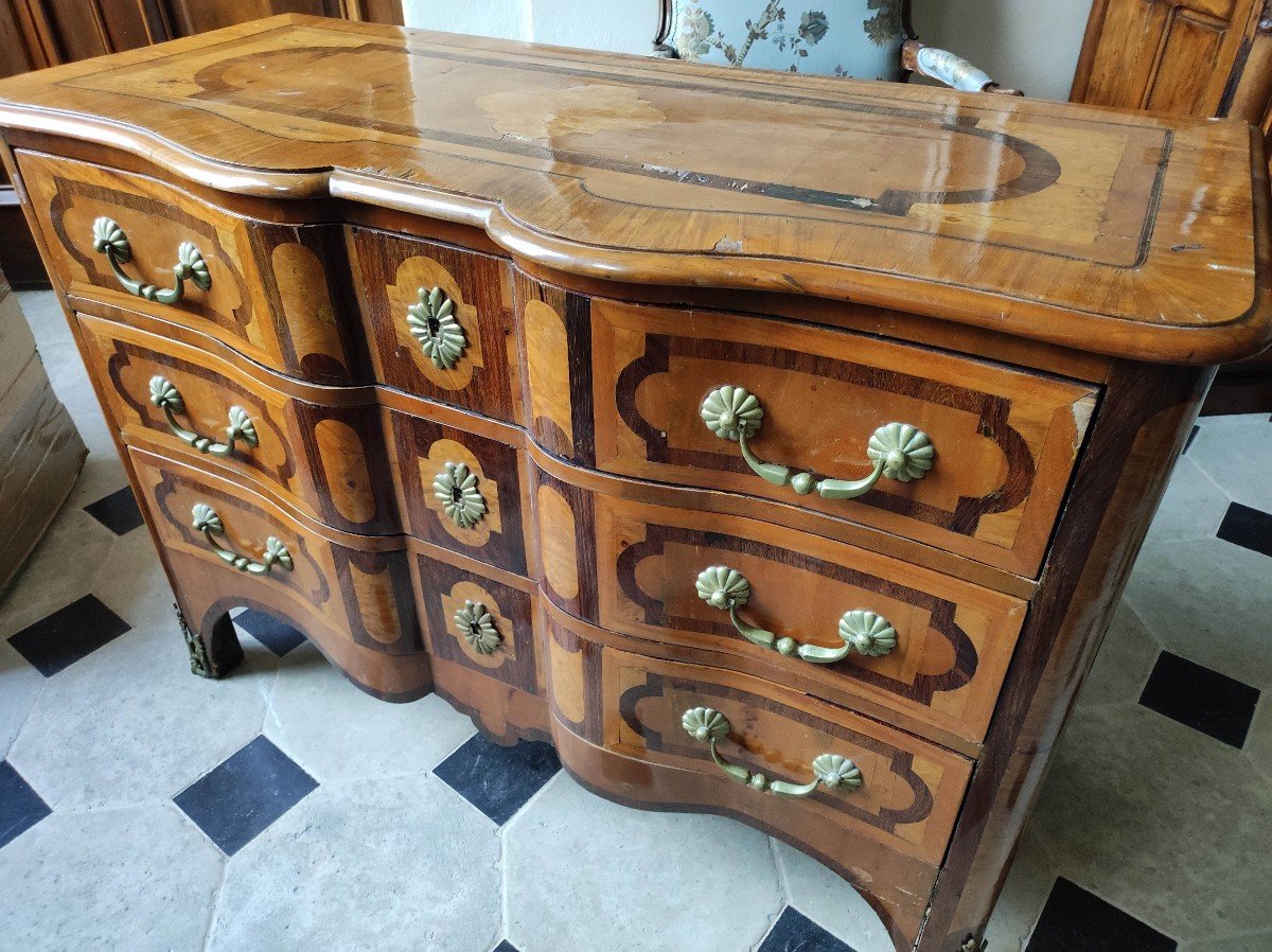 Regency Style Marquetry Chest Of Drawers