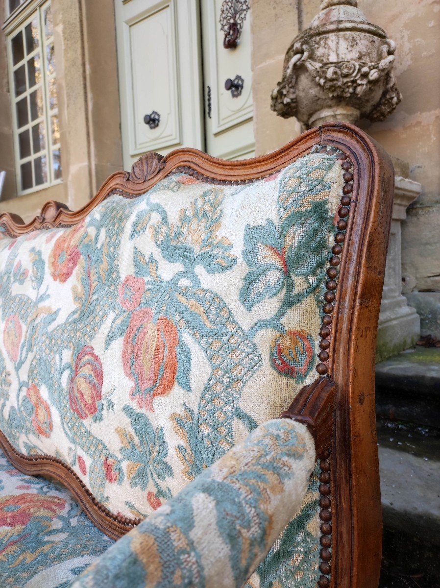 Petite Banquette d'époque Louis XV-photo-4