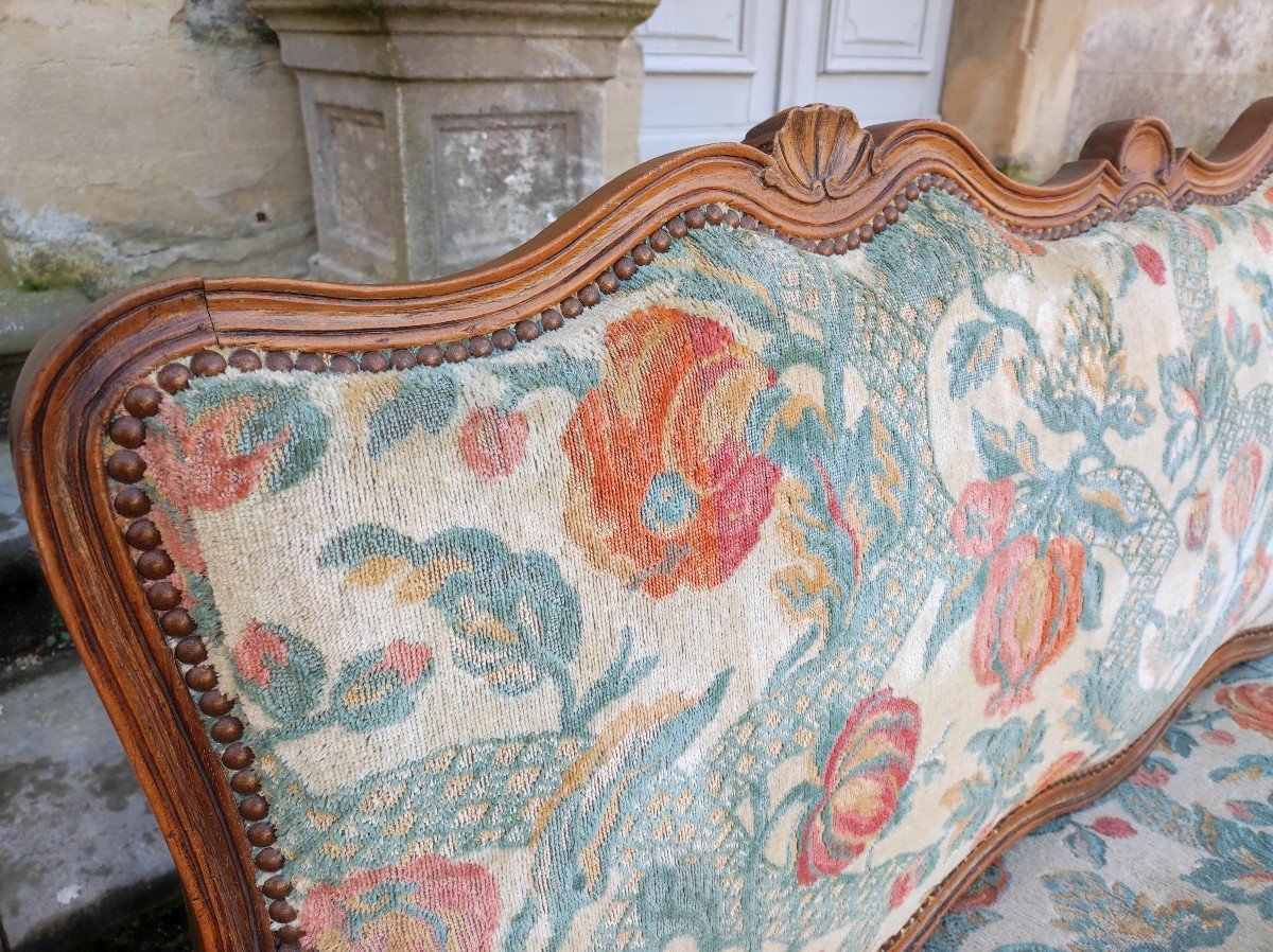 Petite Banquette d'époque Louis XV-photo-4