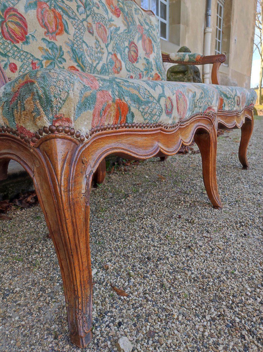 Petite Banquette d'époque Louis XV-photo-5