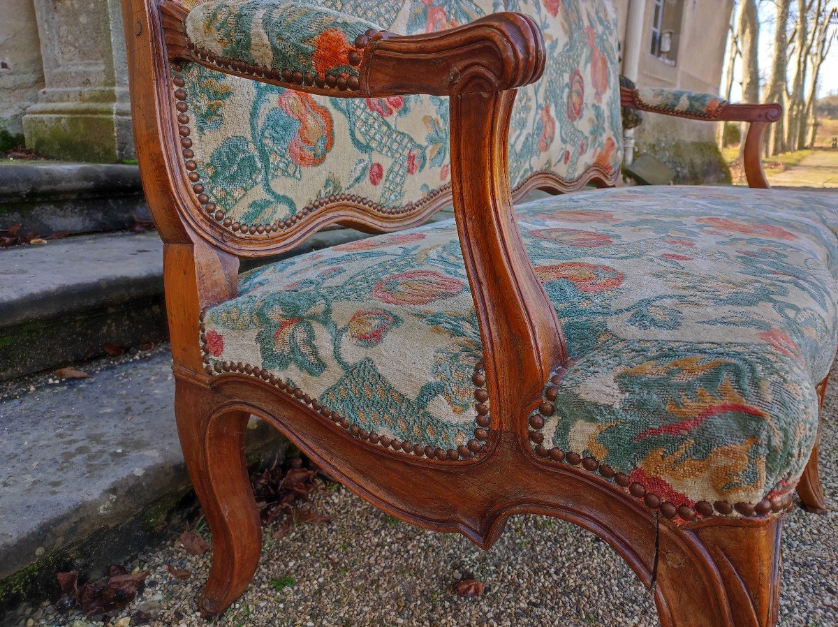 Petite Banquette d'époque Louis XV-photo-6