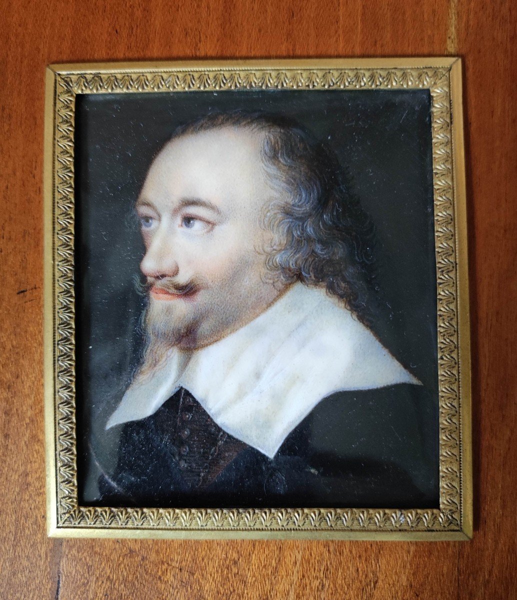 Fine Miniature Vers 1830, Portait d'Homme Du XVIIème