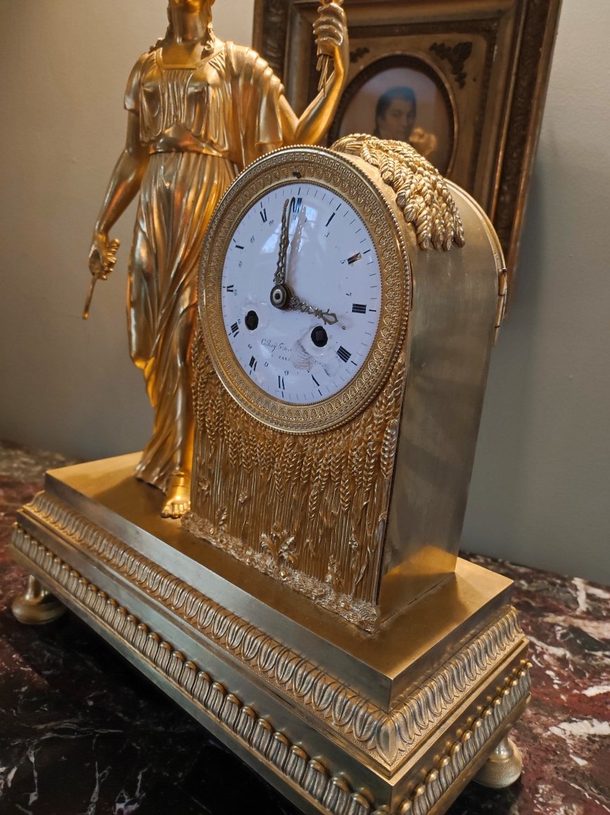 Empire Period Clock Ceres, By The King, Clockmaker To The Emperor-photo-4