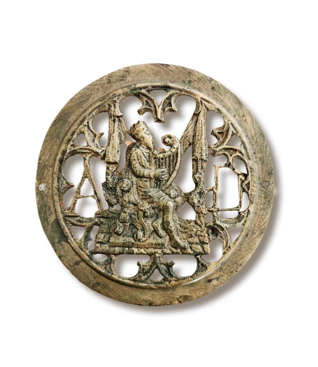 Bronze Applique Of King David, Circa 1500