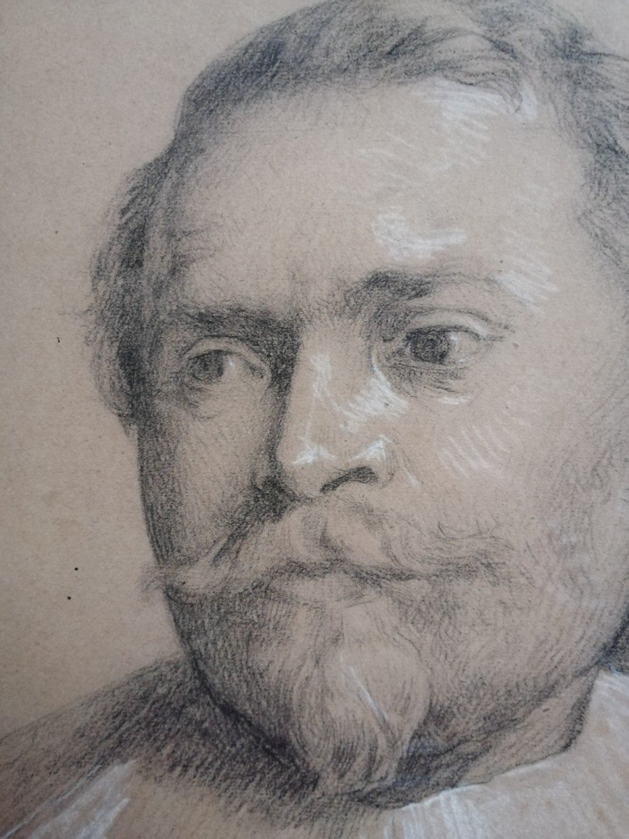 Old Flemish Man Portrait Drawing-photo-4