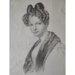 Drawing Portrait Of Young Woman 1834