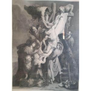 Large Engraving Descent From The Cross Rubens