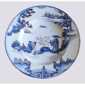 Plat Faïence de Delft Aux Chinois XVIIème