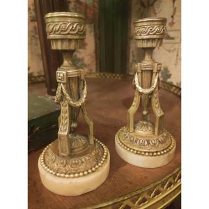 Pair Of Small Louis XVI Candlesticks