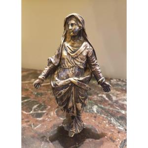 Virgin In Silvered Bronze Circa 1800