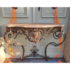 Regency Style Wrought Iron Console