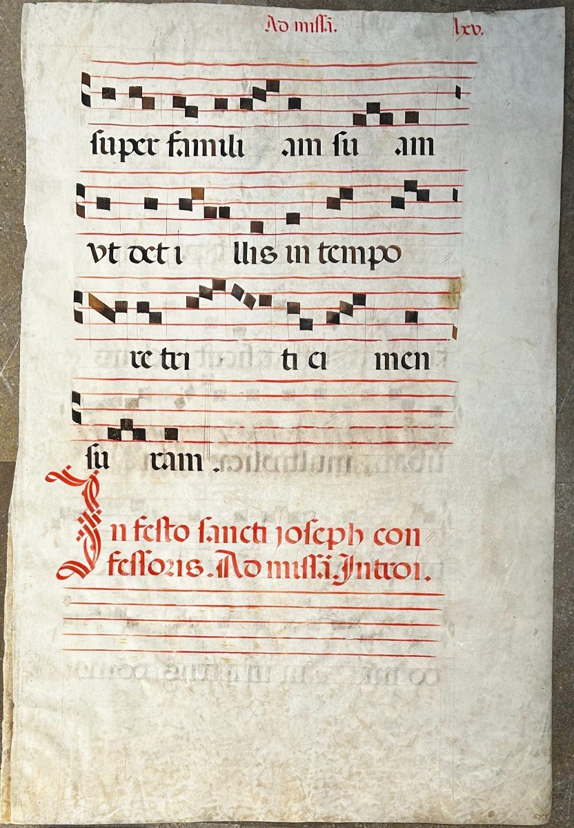 In-folio En Parchemin. Livre Cantoral Ou Choral.  Siècle XVI-photo-1