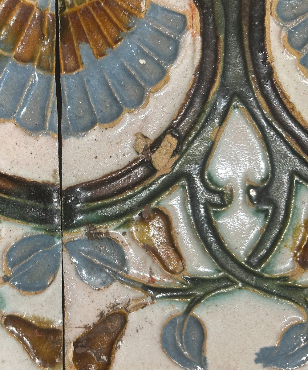 Two Tiles Made With The Arista Technique, Seville, 16th Century-photo-4