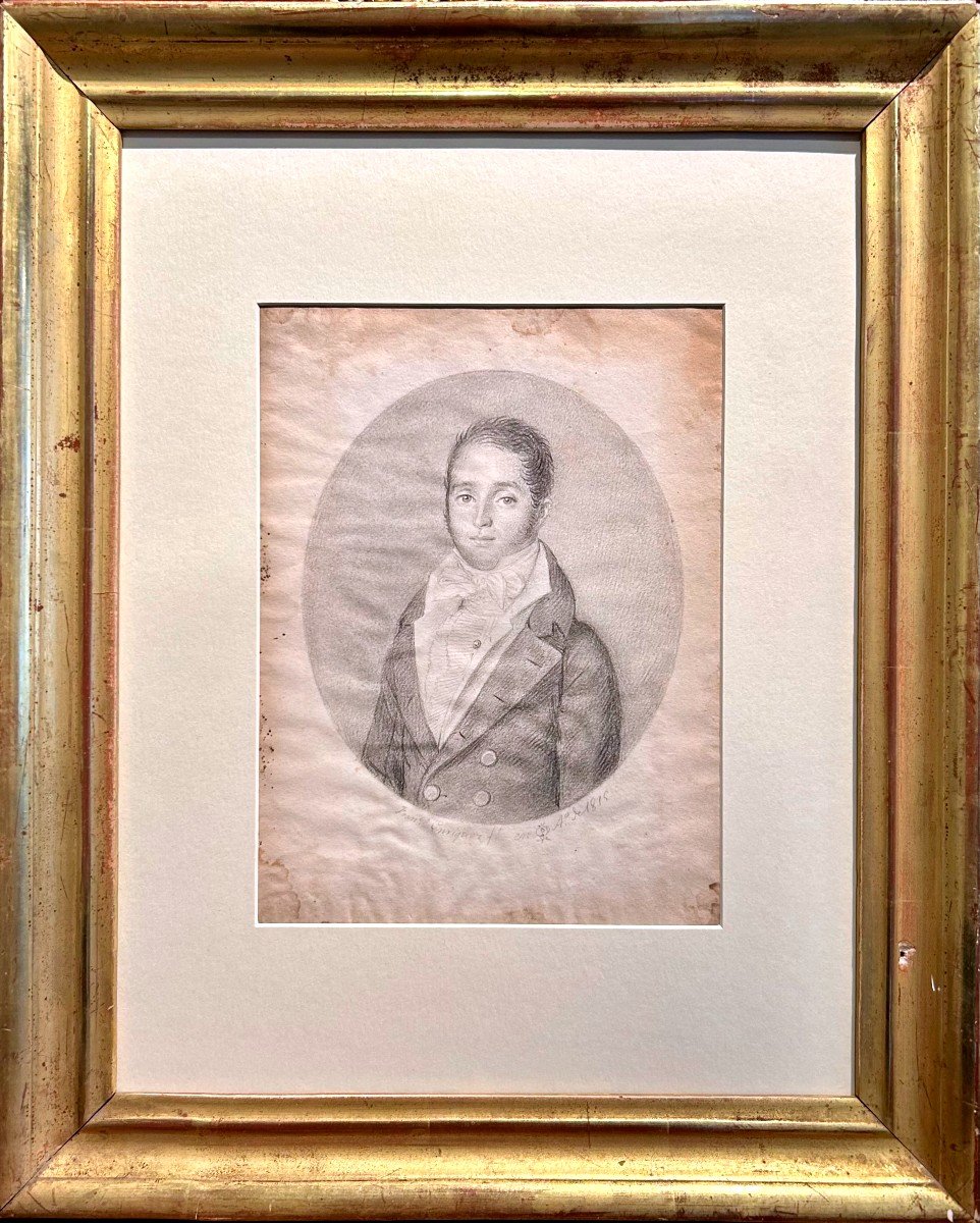 Portrait Masculin Réalisé Par Le Peintre Francisco Enriquez Y García, Année 1815-photo-2