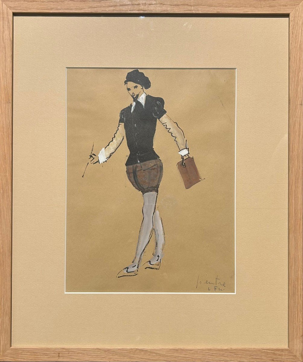 Léonor Fini  (buenos Aires, 1907 - Paris, 1996)  Le Peintre (étude De Personnages, Costumes) -photo-3