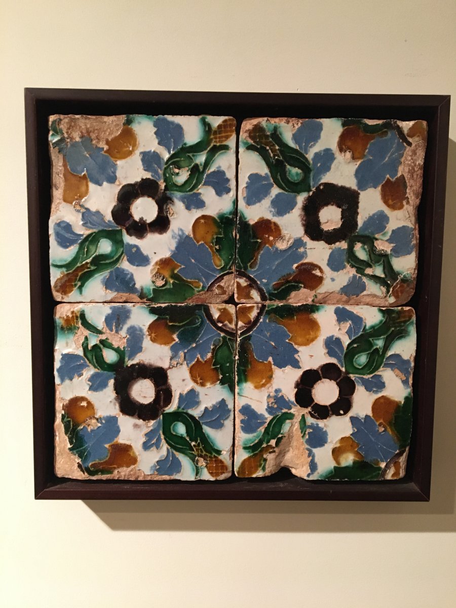 Groupe de quatre azulejos , carreaux, du ceramique renaissance -photo-2