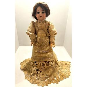 Doll With Biscuit Head And Crystal Eyes 19th Century