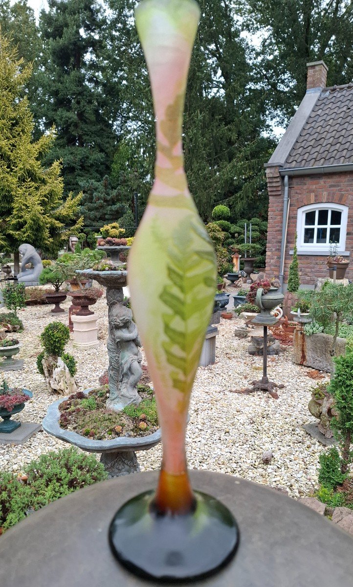 Gallé Vase. Fern Decoration.