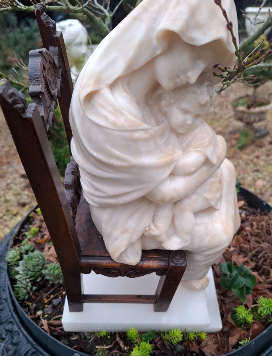 Alabaster And Marble Signed Louis Gregoire-photo-4